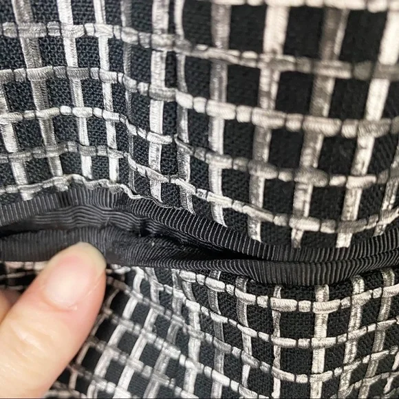 LAFAYETTE 148 NEW YORK Black Textured Tweed Grid Fringe Blazer Jacket 14 office - Picture 8 of 16